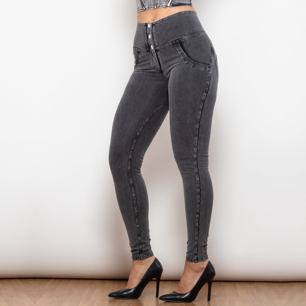 Shascullfites Melody Grey Push Up Jeggings