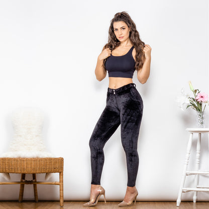Shascullfites Melody push up black velvet pants