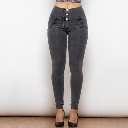 Shascullfites Melody Grey Push Up Jeggings