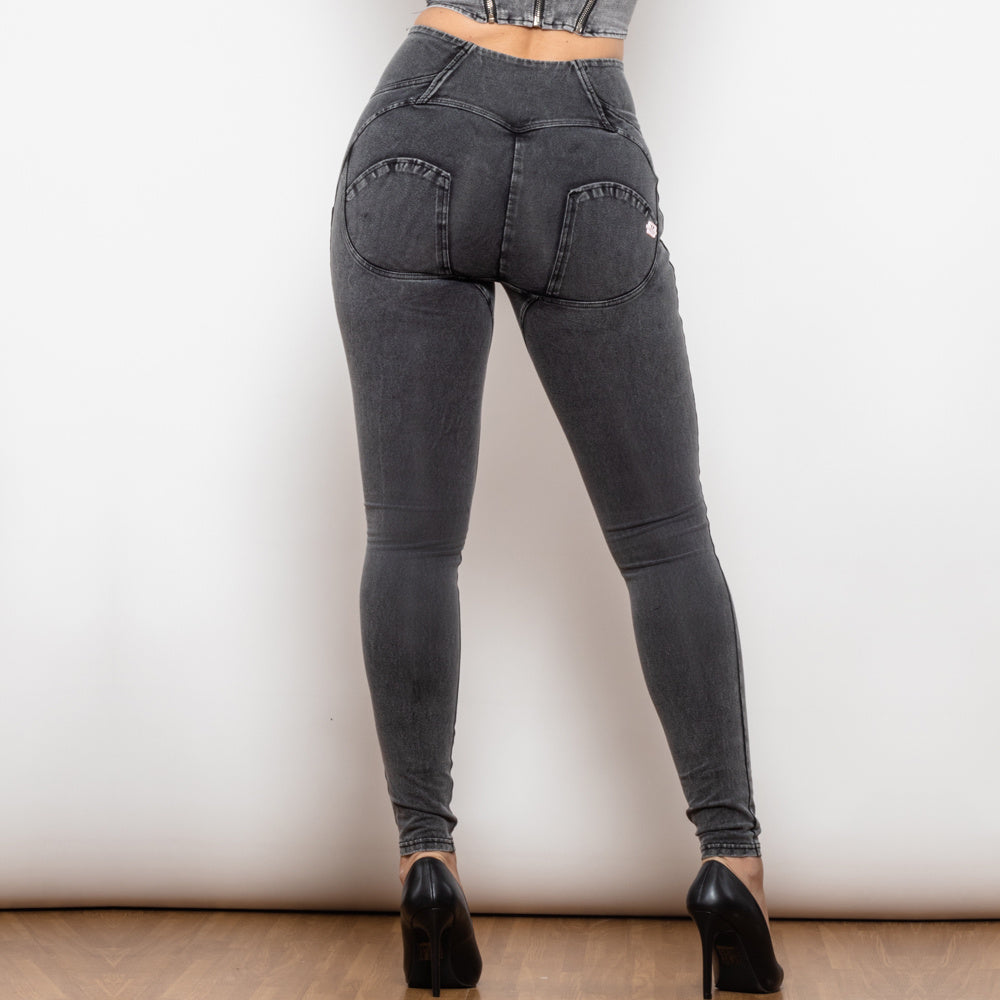 Shascullfites Melody Grey Push Up Jeggings