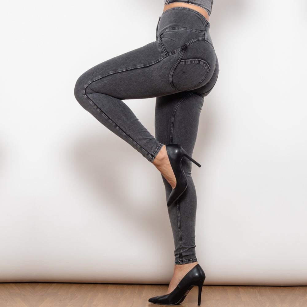 Shascullfites Melody Grey Push Up Jeggings